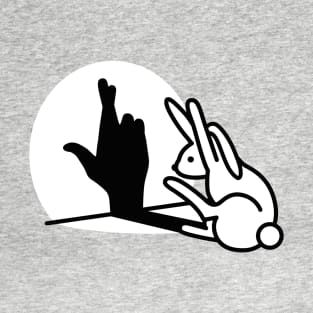 Rabbit shadow hand crossed fingers hand sign liar T-Shirt